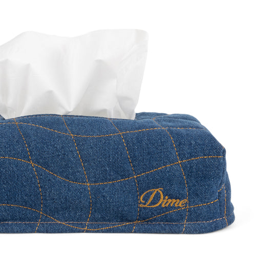 Quilted Tissue Box Cover, Indigo