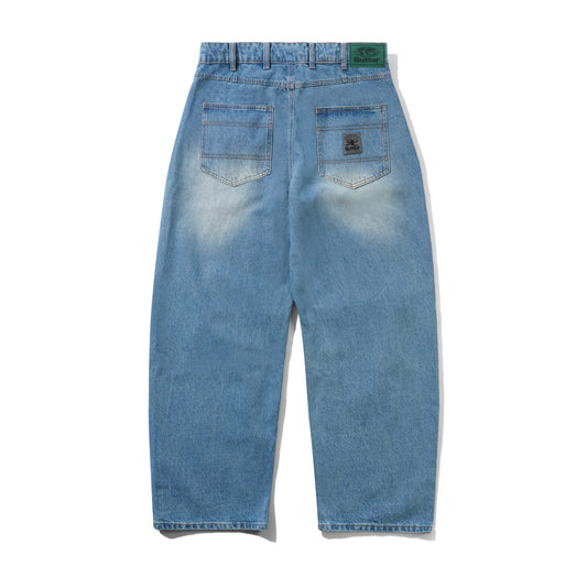 Wide Cut Denim Jeans, Worn Indigo