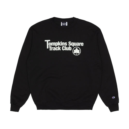 Track Club Champion Crewneck, Black